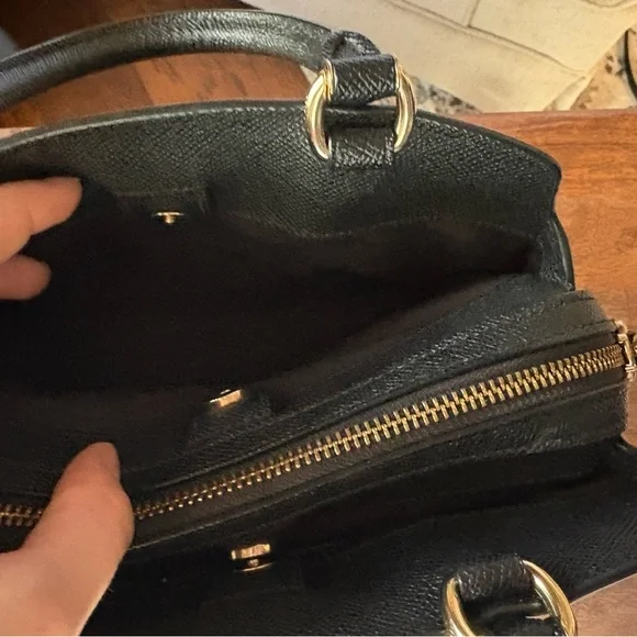 Black Coach Crossbody Purse with Gold Accents - Picture 8 of 13